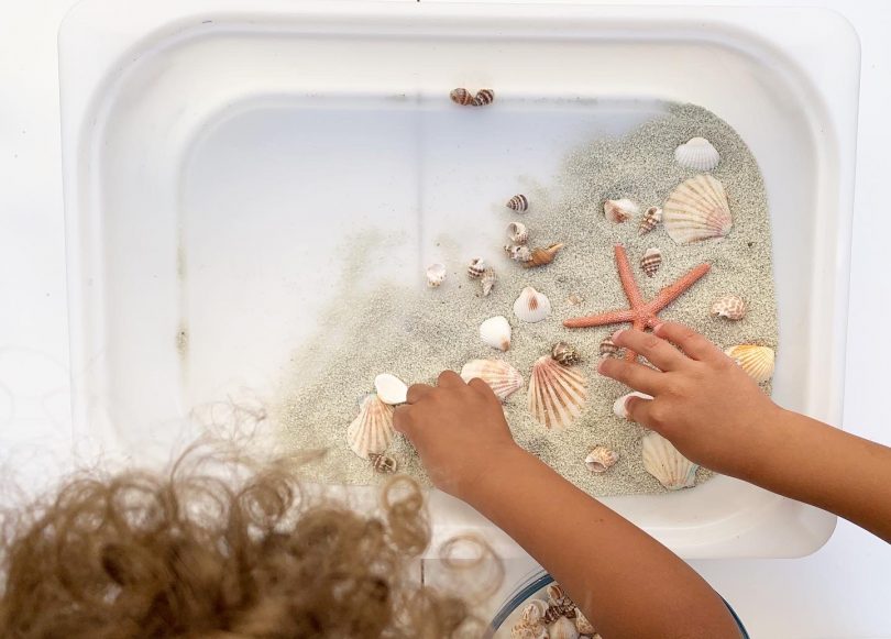 Notre bac sensoriel de la mer : les animaux marins et les sirènes - À dada  et au dodo !